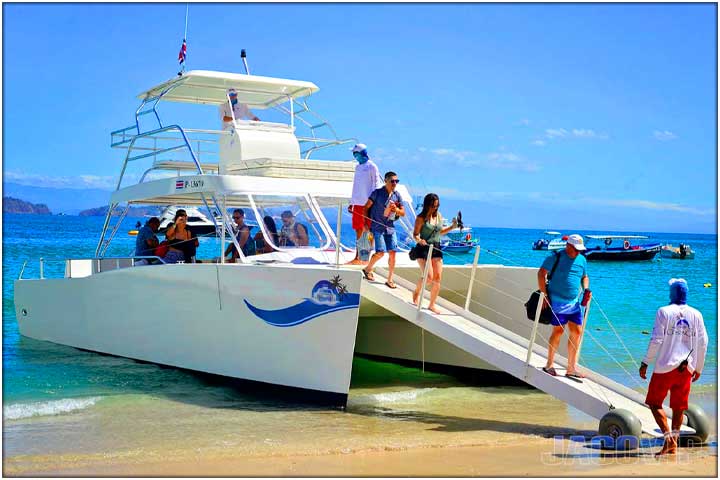 Ramp leading from boat to each