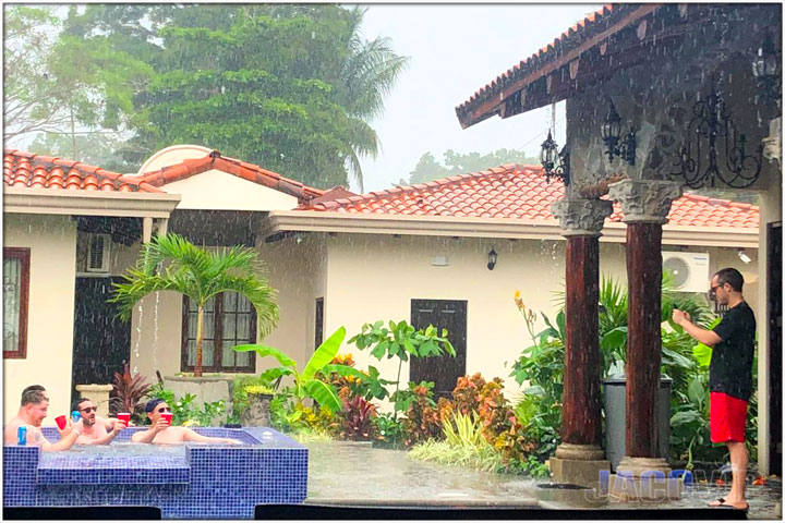 Raining in the Jacuzzi