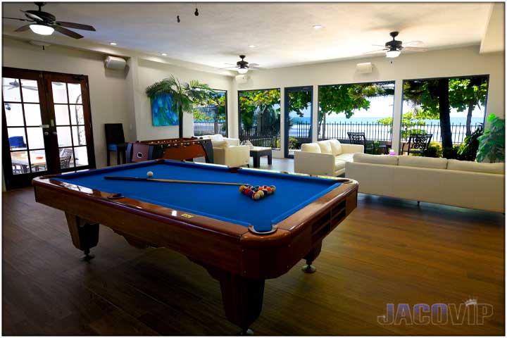 pool table in the living room