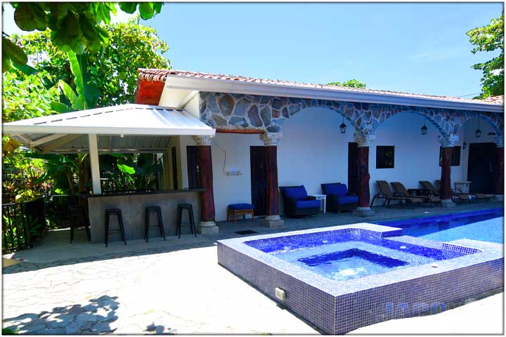 Covered areas in the courtyard