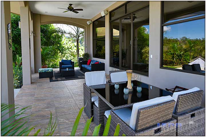 back deck with seating area