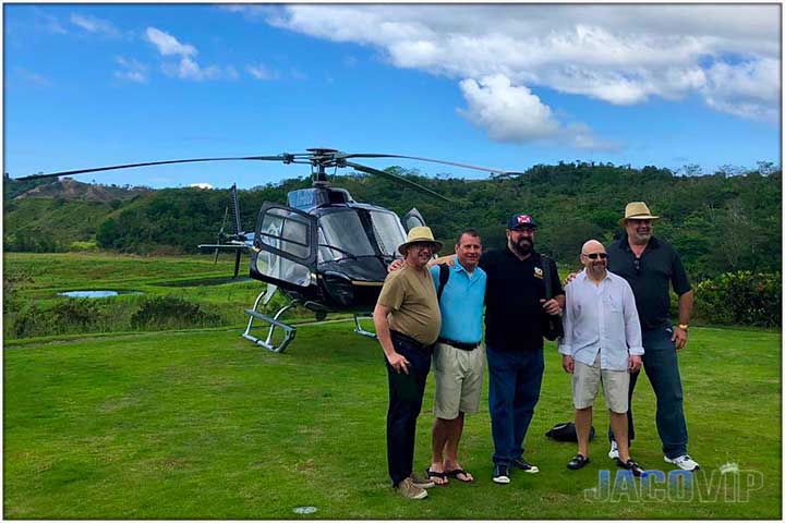 Group at Casa Ponte 2 with Helicopter