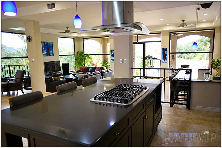 Open concept kitchen with island