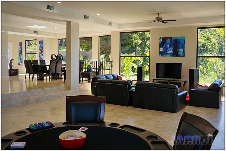 poker table in living room