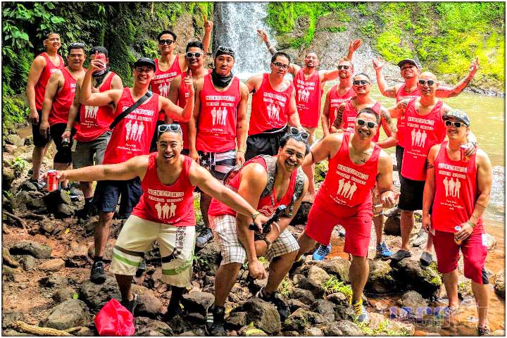 Matching shirts on atv tour at Gamalotillo waterfall