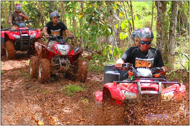 Big splash of mud created by ATV