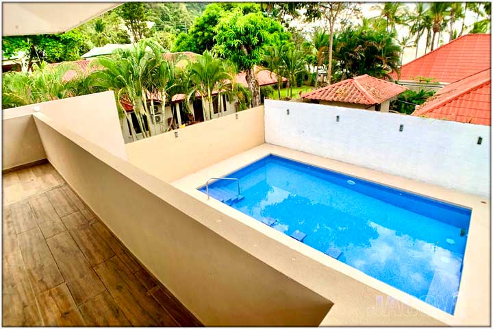 Swimming pool photo taken from second floor balcony