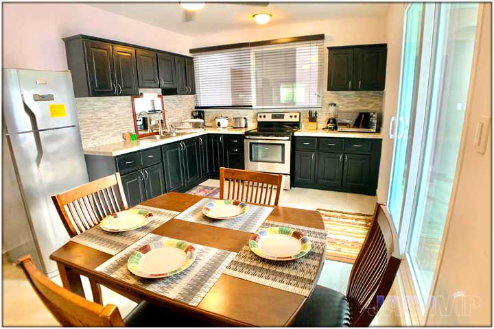 Close up of table in kitchen