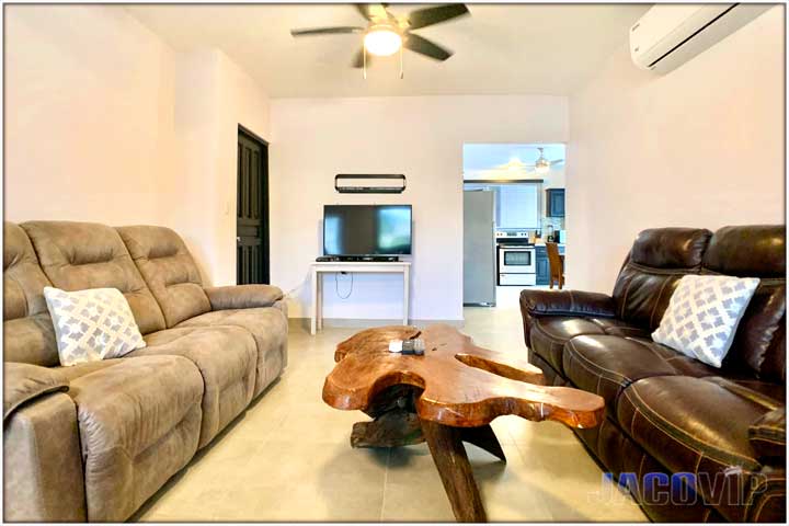 Exotic wood coffee table in living room