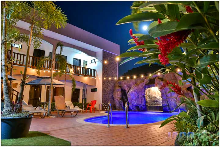 Full moon and swimming pool in Costa Rica