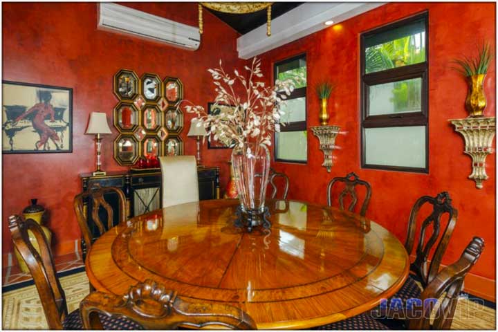 Hard wood table in living room