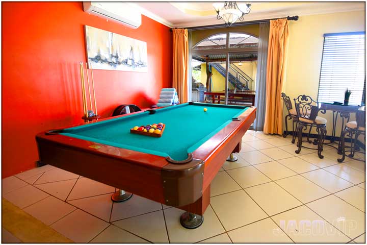 Pool table in living room