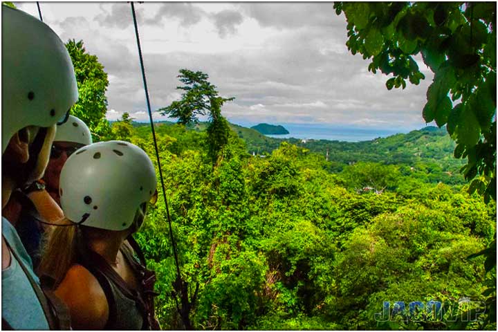 View of pacific ocean from zipline platform